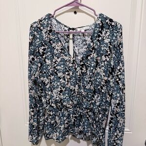 Nine Britton Blue and White Floral Blouse